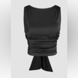 Cider Black Tie-Back Sleeveless Women's Top
Size L NWT